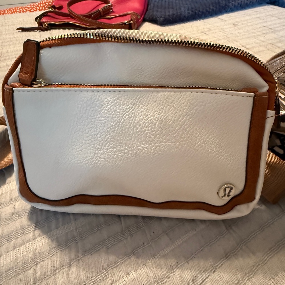 lululemon athletica Cream and Tan Crossbody Bag